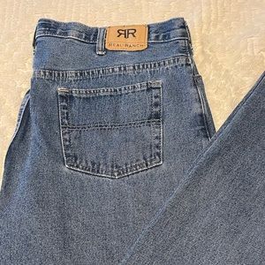 Real Ranch Workwear Men's Denim Blue Jeans 40 X 36 Relaxed Fit